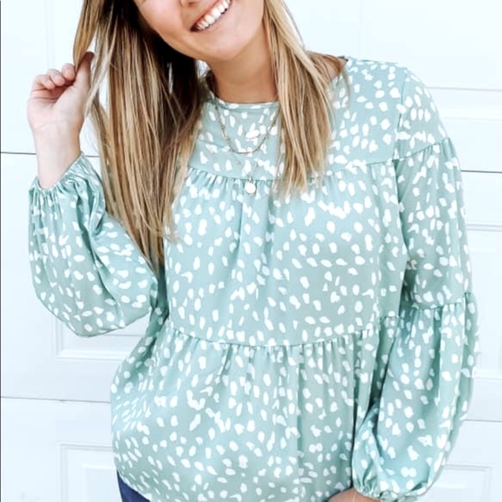 Boho Leopard Print Raffle Blouse
